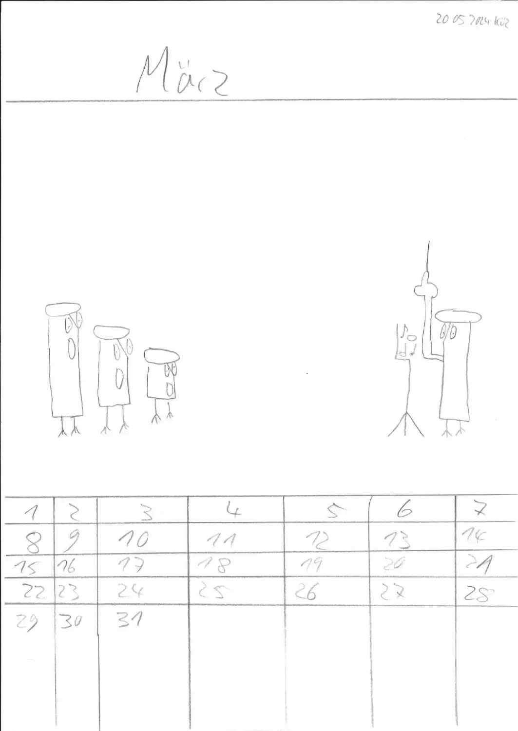 Zeichnung auf Papier mit Bleistift von Künzler