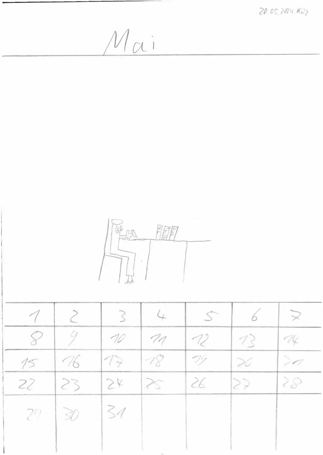 Zeichnung auf Papier mit Bleistift von Künzler